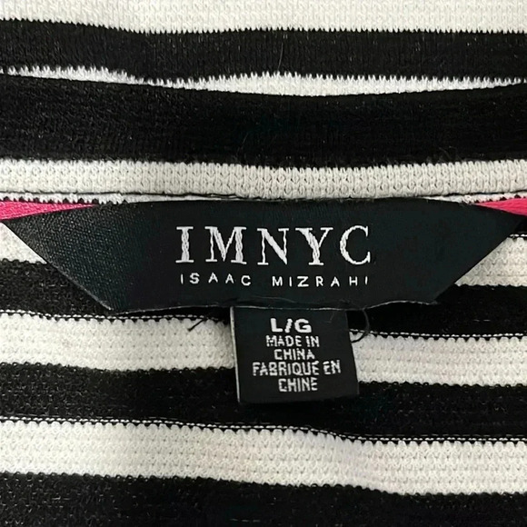 Isaac Mizrahi Shirt Sleeve Striped Scoop Neck Knit Top - Picture 10 of 11